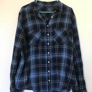 Aeropostale Blue & Sliver Flannel